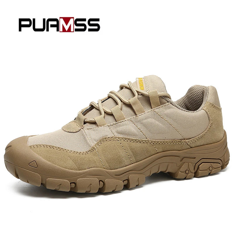 Outdoor Men Hiking Shoes Waterproof Breathable Tactical Combat Army Boots Desert Training Sneakers Anti-Slip Trekking Shoes