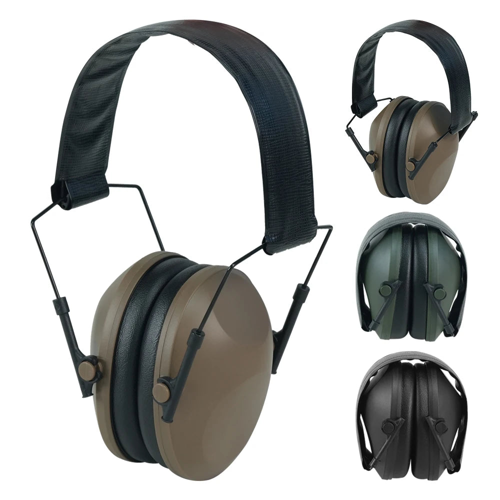 Tactical Headphones Head-Mounted Soundproof Headphones Adjustable Head Circumference Size Shooting Hunting Protective Headphones