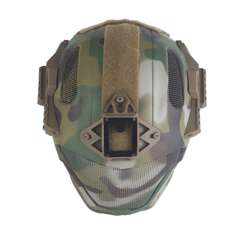 Full Protection Tactical Helmet Militar Hunting Airsoft Paintball CS Steel Mesh Safety Face Mask EVA Lightweight Punk Cosplay
