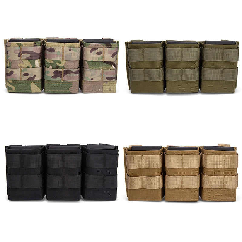 Triple medium 5.56 magazine bag, tactical vest magazine bag, M4 KYWI MAG magazine bag, tactical hunting airsoft equipment