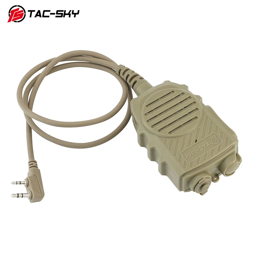 TS TAC-SKY Handheld Microphone Ptt with 3.5mm，7.0mm Jack for Tactical Headset COMTAC Shooting Headphones for Baofeng Walkie-tal