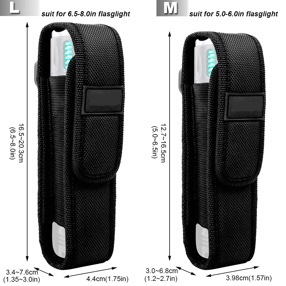 Tactical Flashlight Case TZ20 Molle Belt Flashlight Cover EDC Torch Pouch with Belt Clip Multitool Holder Hand Lamp Holster