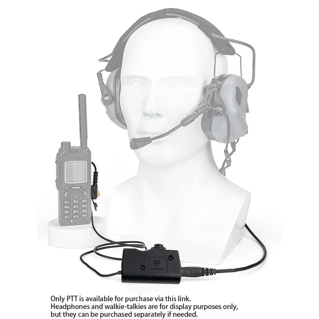 YHKEMA Tactical PTT Adapter – Button Activated Push-to-Talk Interface for Tactical Communication Headsets