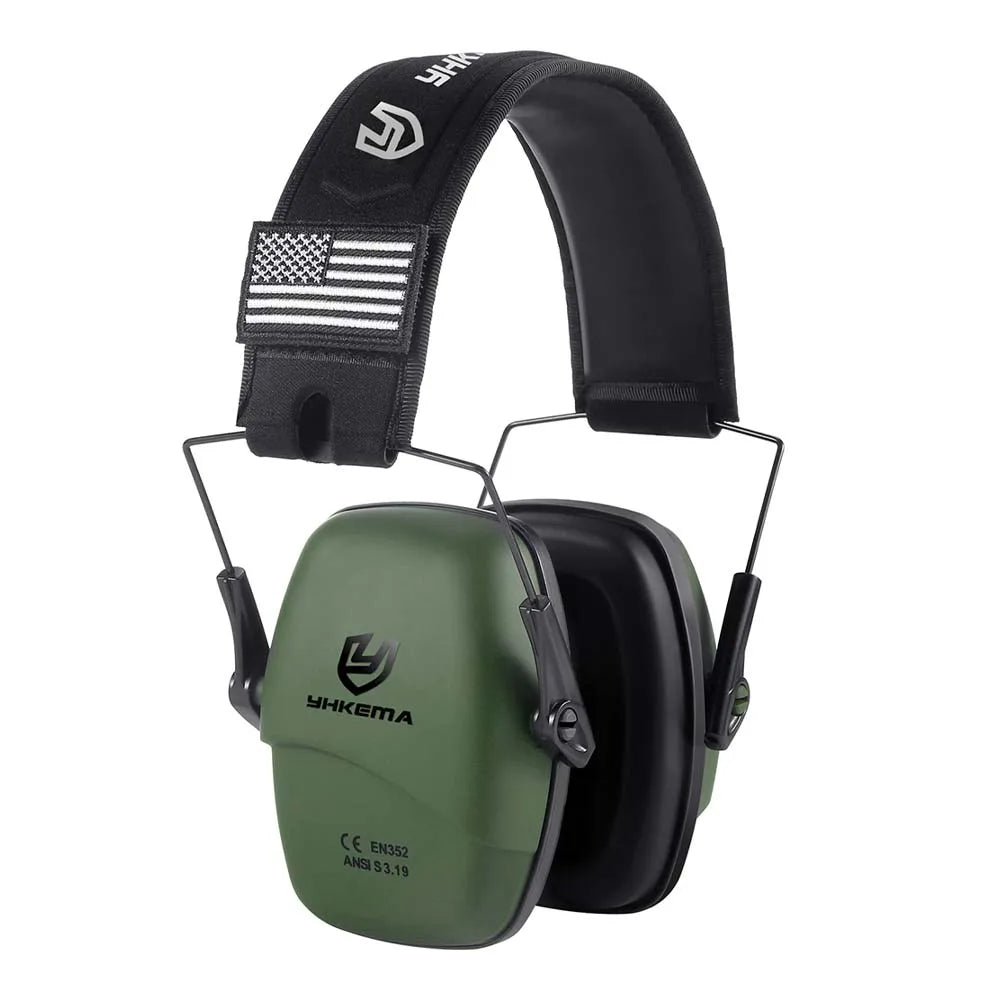 Tactical Ear Protection Safety Earmuffs for Shooting NRR 25dB Noise Reduction Slim Passive Headset with Low-Profile Earcups