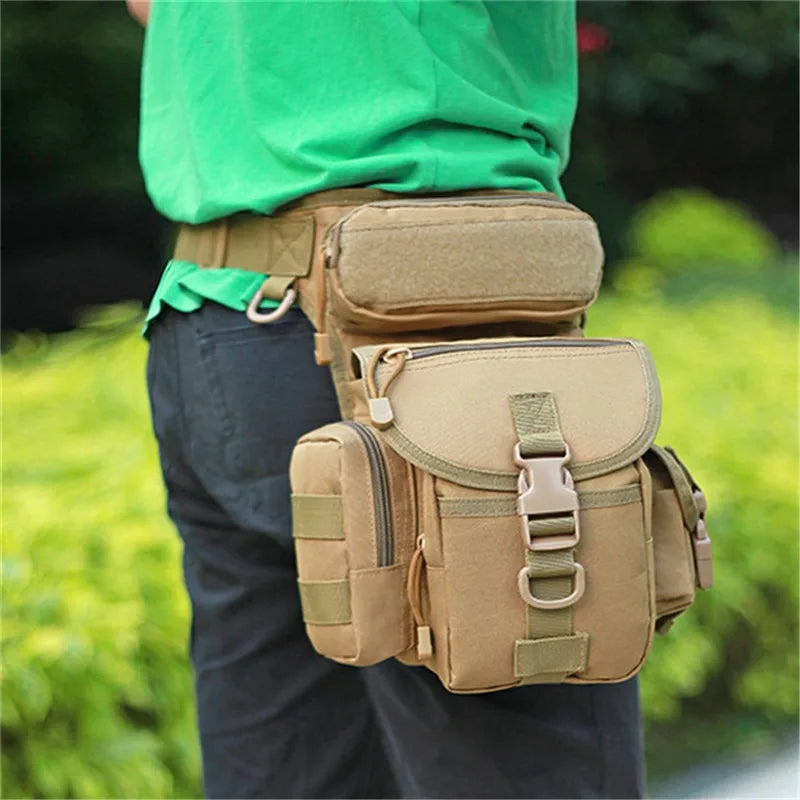 Men's Tactical Drop Leg Bag Multifunctional Waist Pack Adjustable Thigh Belt Hiking  Sports Cycling Waterproof Nylon Camping Bag