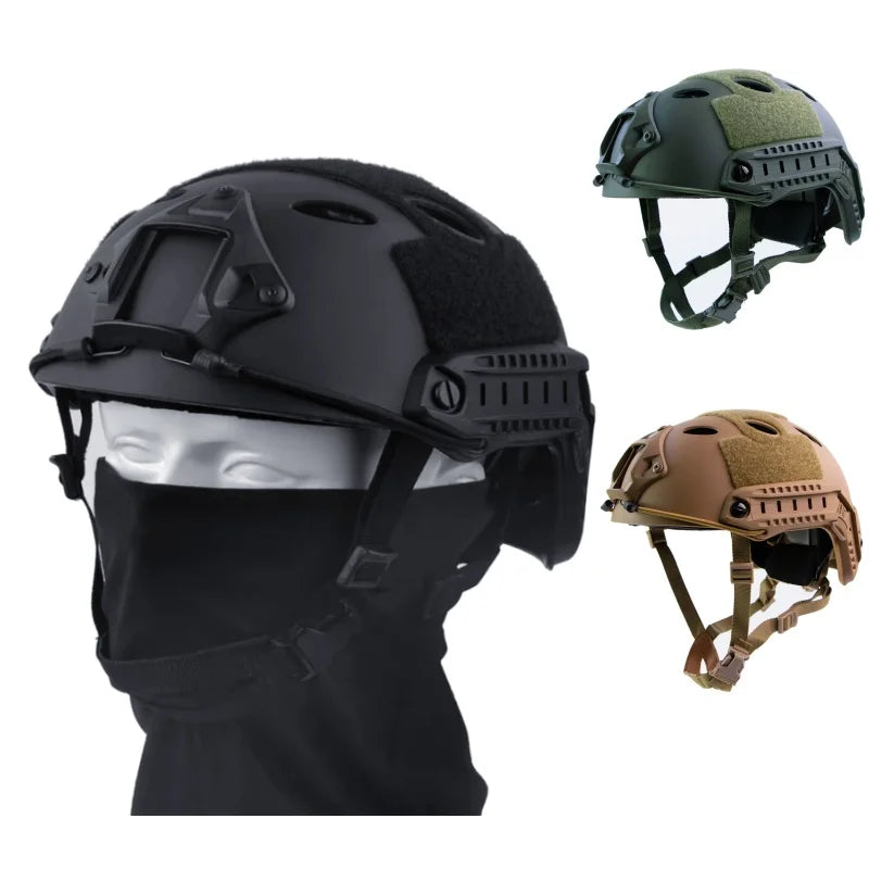 BOOIU Fast Base Jump Helmet PJ Style Airsoft Helmet Tactical Helmet for Paintball Outdoor Sports Hunting Shooting