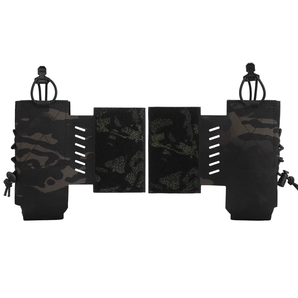 2PCS Radio Pouch Shock Cord Retension Chest Rig Side Bag Hanging Side Bag Expands Walkie Talkie Storage for AN/PRC-148/152/163