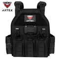 ARTEX 8125 Black Nylon Tactical Plate Carrier Vest One-Click Quick Release MOLLE Airsoft Training Gear