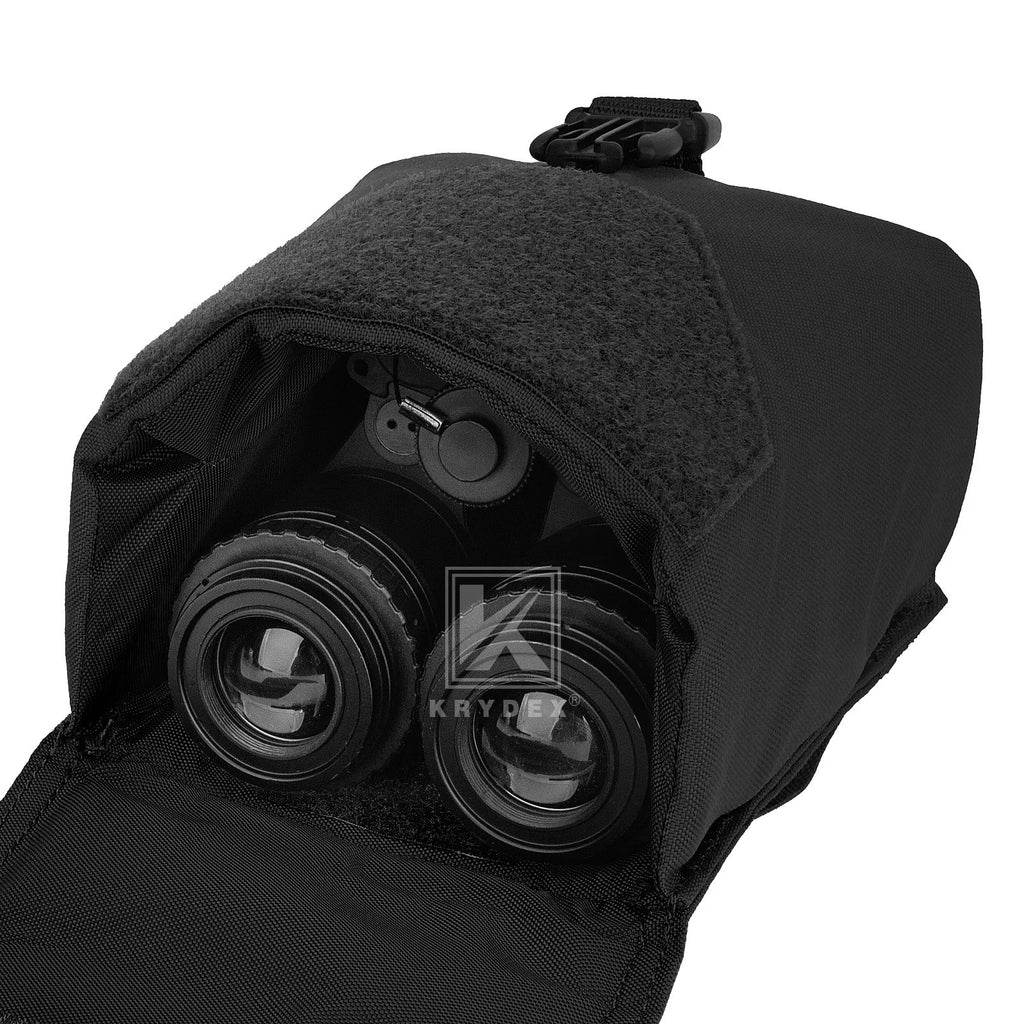 KRYDEX Tactical NVG Pouch MOLLE Night Vision Bag with Inner Padded Goggle Carrying Case Airsoft Accessories For NVG14 NVG15 Gear
