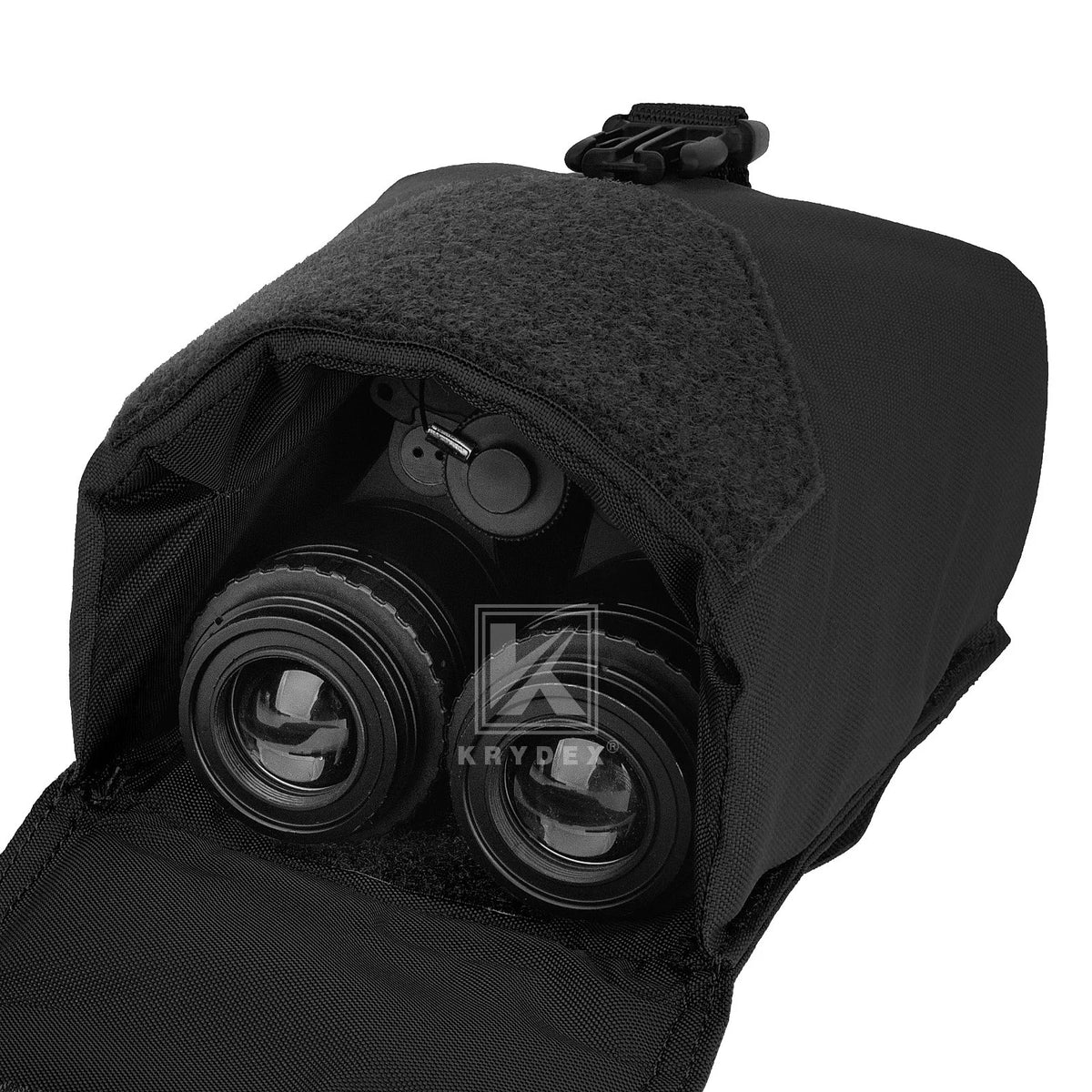 KRYDEX Tactical NVG Pouch MOLLE Night Vision Bag with Inner Padded Goggle Carrying Case Airsoft Accessories For NVG14 NVG15 Gear