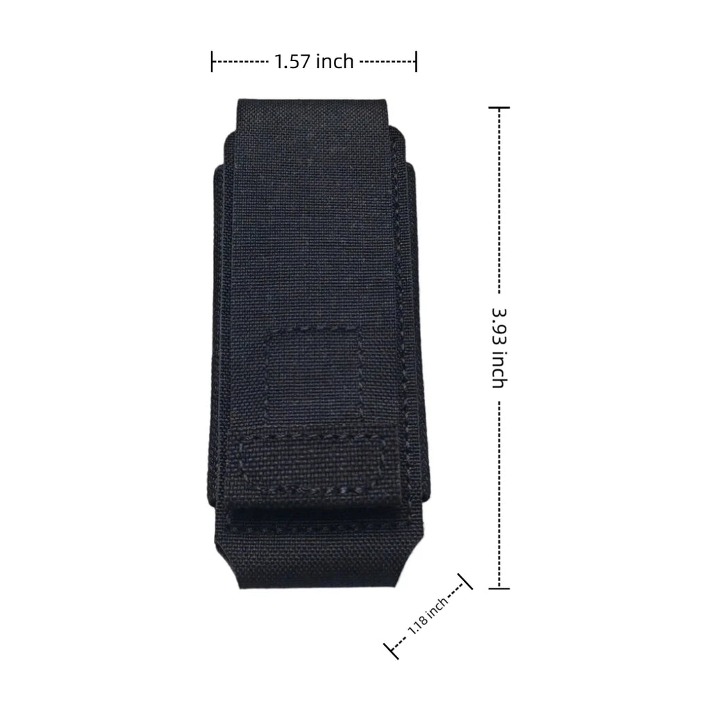 Tactical Slim Utility Pouch Nylon EDC Tool Bag Velcro Flap Fits Various 9mm Magazines for Hiking Camping Outdoor