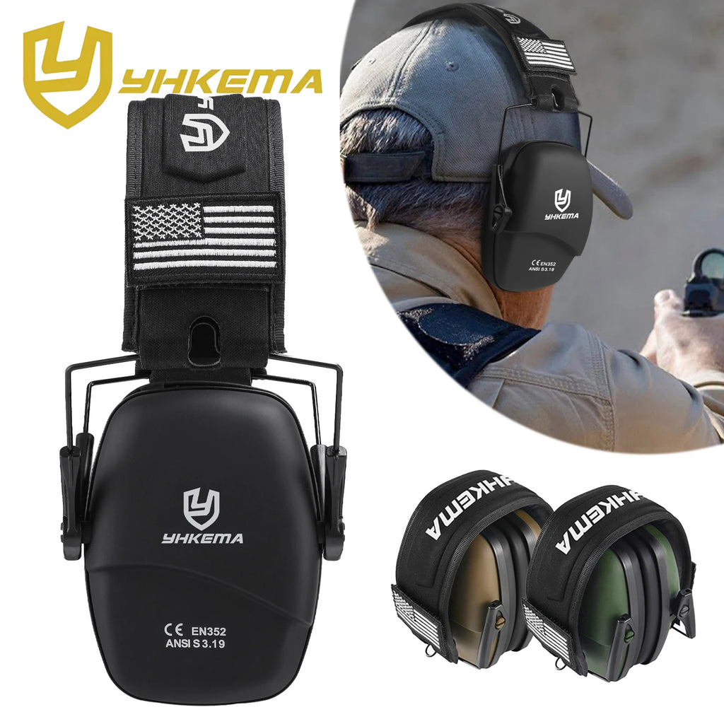 YHKEMA Anti-Noise Shooting Earmuff Tactical Headset Hunting Folding Ear Defenders Ear Protector Hearing Protection Soundproof