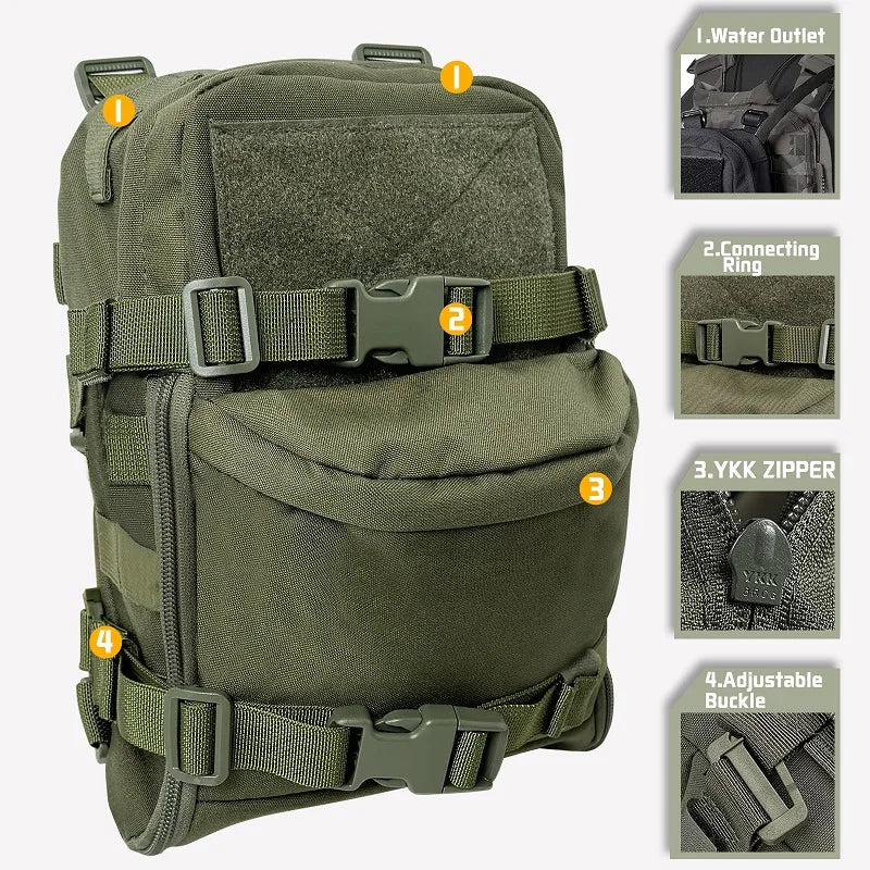 Tactical Hydration Pack Lightweight Waterproof Nylon Bag Outdoor Camping Hunting Sports Backpack Bag Mini Back Panel Water Bag