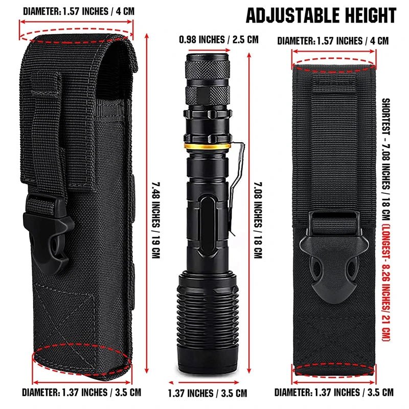 Tactical Flashlight Pouch Holster Case Belt Pouch Molle Organizer EMT Mini Scissor Tool Pouch