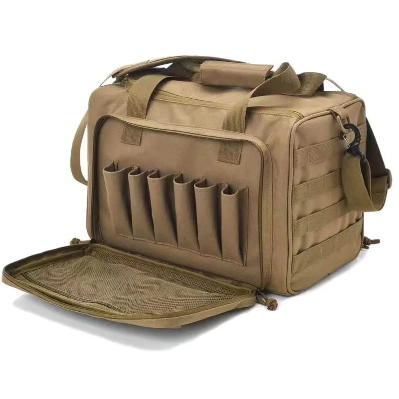 Tactical Gun Range Storage Bag Molle System Outdoor Hunting Accessory Nylon Tactical Case Bags Tool Shoulder Pack Black
