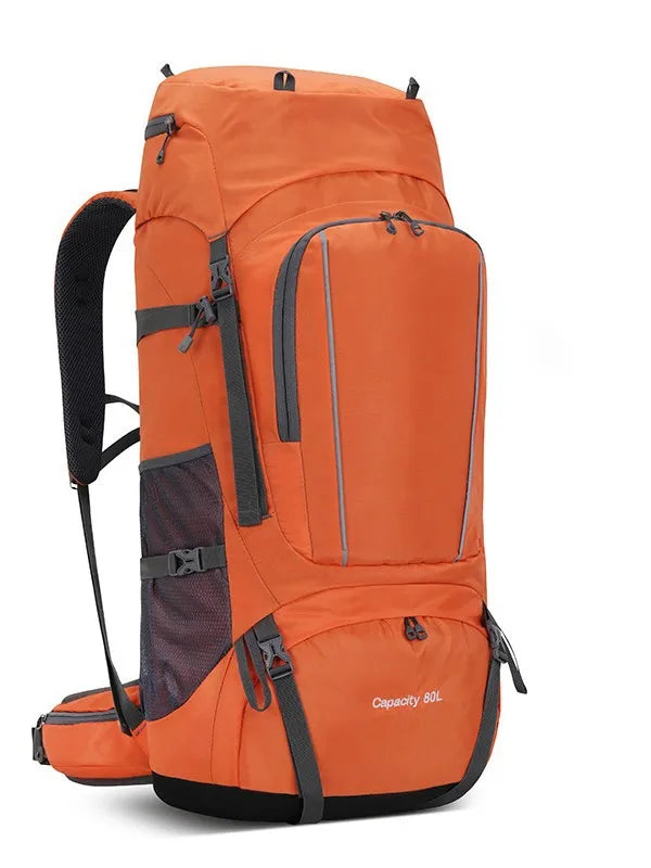 80L Waterproof Multifunctional Outdoor Backpack Large Capacity Mountaineering Bag with Rain Cover for Camping Hiking