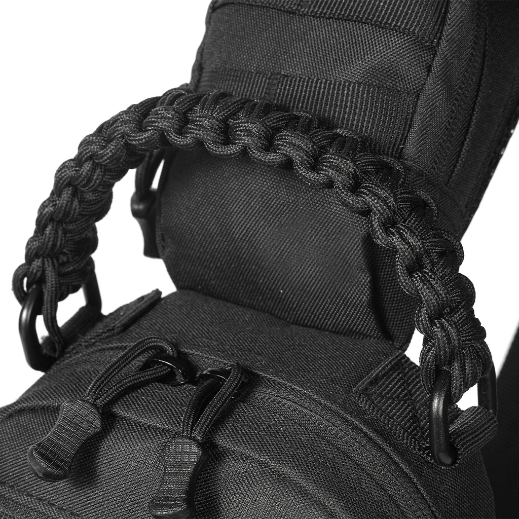 Outdoor sports multifunctional chest bag and crossbody bag with MOLLE webbing system layered design for easy access