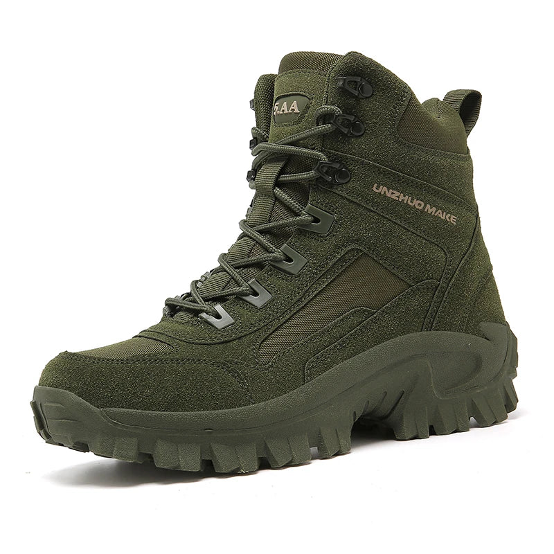 Mens Climbing Boots Training Wear-resistant Sports Outdoor Camping Fishing Anti Slip Thickened Anti Puncture Sole Hiking Shoes