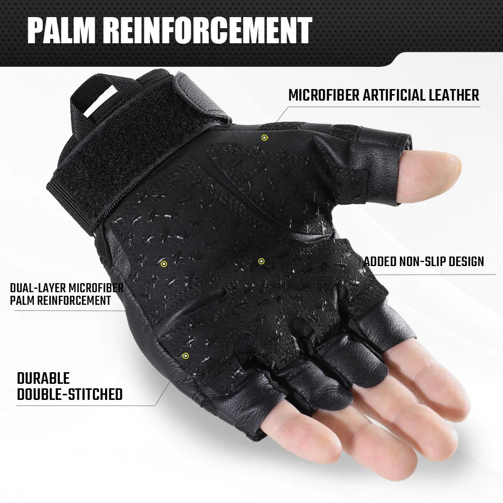 Outdoor Hunting Gloves Fingerless Men Touch Screen Sports Cycling Hiking Camping Shooting Paintball Non-slip Protection Gear Men