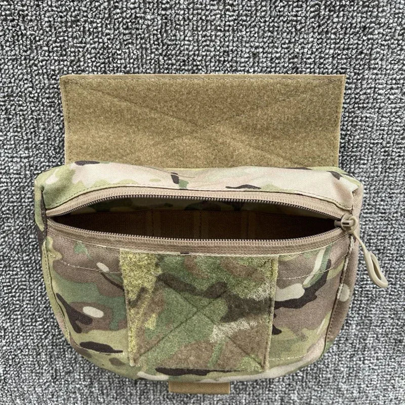 Tactical Plate Carrier Pouch MK3 MK4 Hanging Drop Pouch Chest Rig Vest EDC Combat Gear Abdominal Waist Pouch Multicam