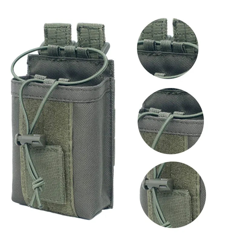 Tactical Walkie-Talkie Bag Radio Case Intercom Universal Pouch for Duty Belt Radio Holster Hiking Hunting Camping Adventure