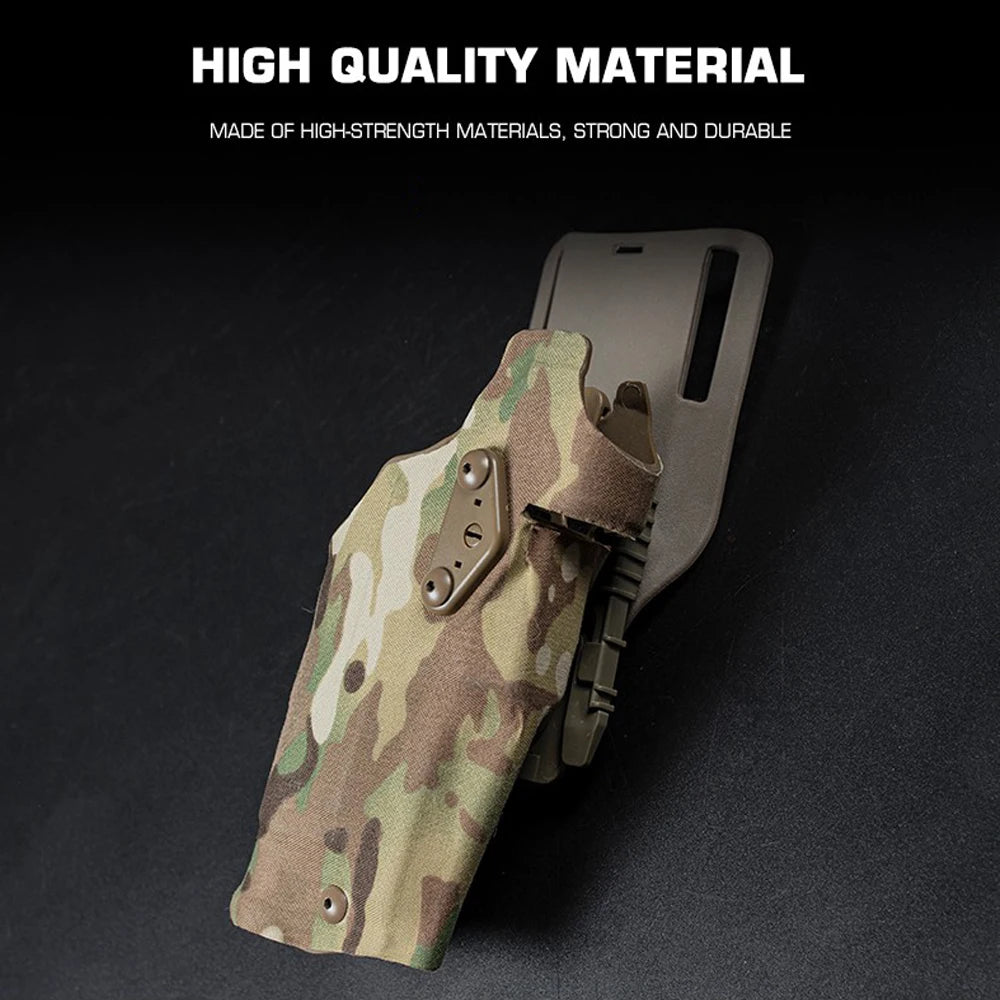 Tactical 6354DO Pistol Holster for Glock 17 Gen4 G19 with X300/X300U Flashlight Quick Lock System QLS Mount Adapter Leg Shroud