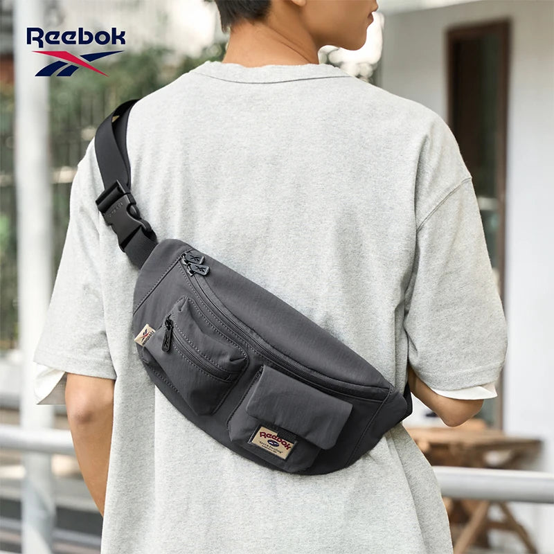 REEBOK Casual Lightweight Crossbody Waist Bag Unisex Outdoor Sport Fanny Pack Women Men Phone Side Belt Bag Bum Bag