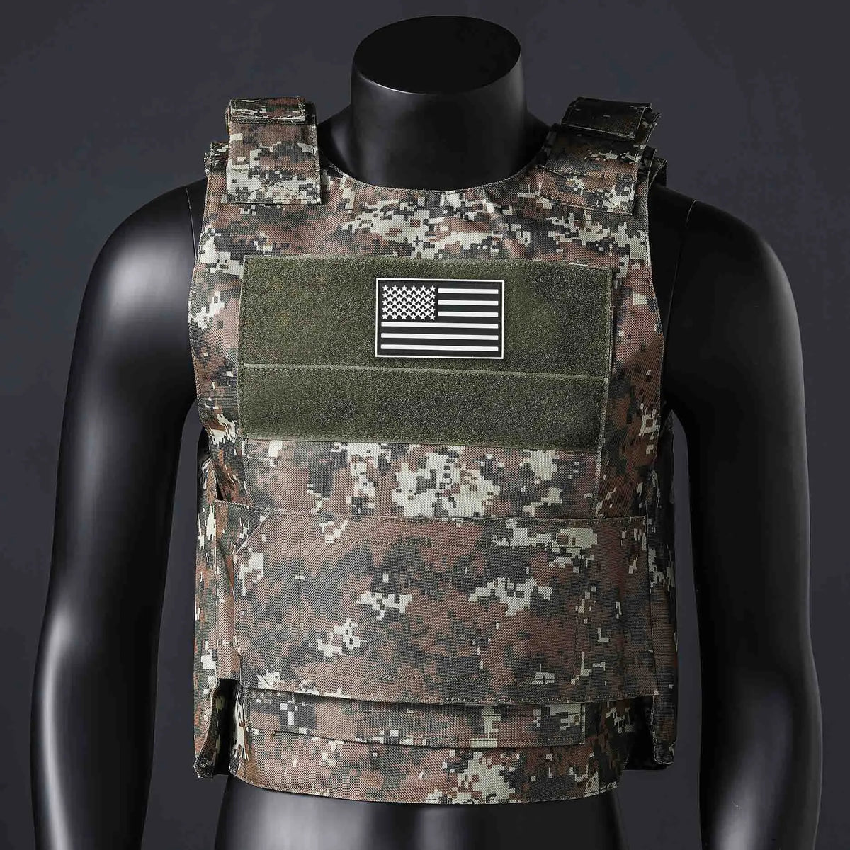 (Gift of American Flag) Quick Detachment Training Outdoor Vest Wilderness Adventure Equipment Training Clothes Black Eagle Vest