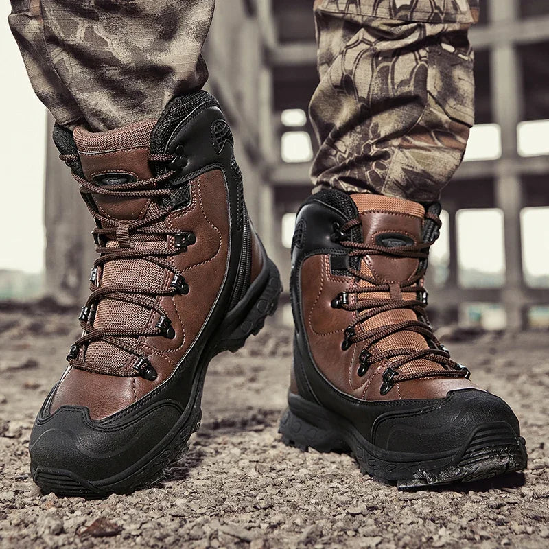 Moipheng Men Desert Boots Hiking Boots Shoes Men Outdoor Hunting Camping Boots Men Platform Boot Work Safty Shoes Sneakers