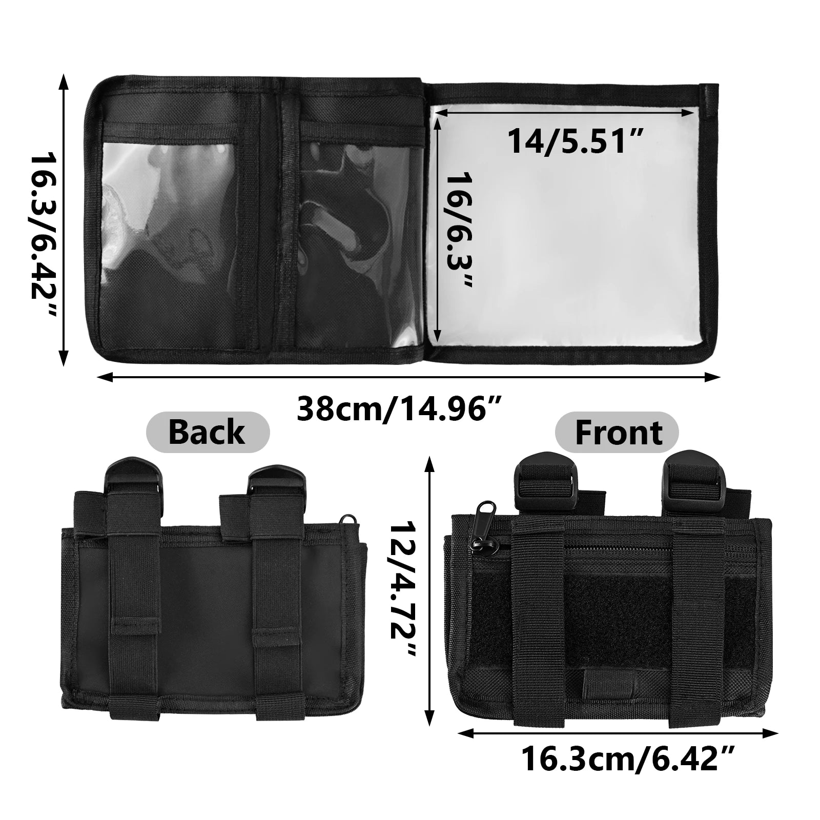 Tactical Map Arm Sleeve Map Holder Wristband Adjustable Breathable Wrist Map Pouch Card with Zipper Pocket for Shooting Hunting