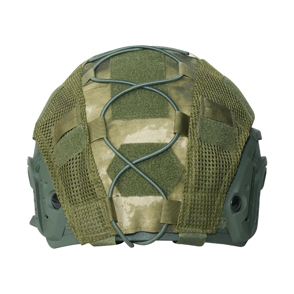 BOOIU Tactical Helmet Cover Airsoft High-cut Helmet Cover Hunting CS Camo with Elastic Cord for MH PJ BJOPS-Core Fast Helmet