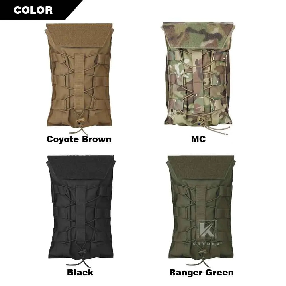 KRYDEX 500D Tactical 50 oz Hydration Carrier MOLLE Pouch Modular 1.5L Water Bladder Bag Pack Hunting Outdoor Hiking Accessories
