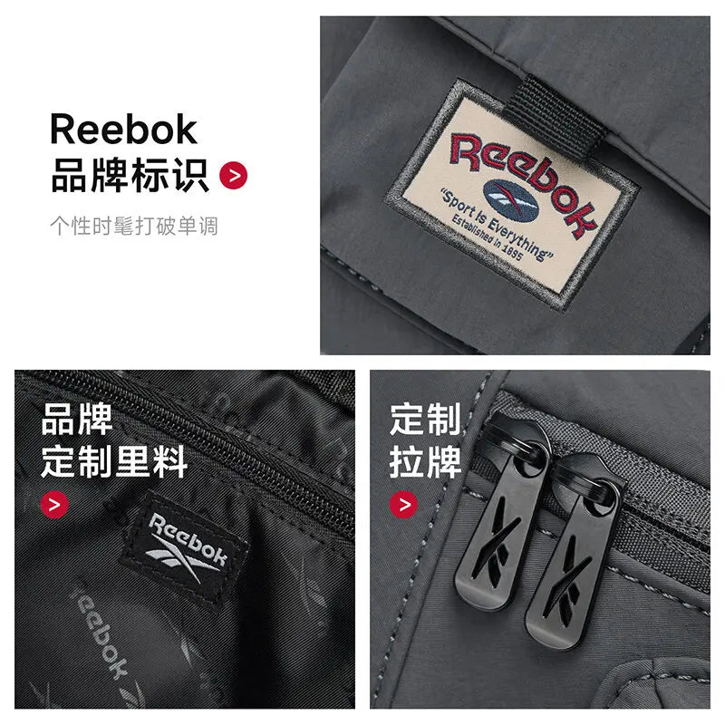 REEBOK Casual Lightweight Crossbody Waist Bag Unisex Outdoor Sport Fanny Pack Women Men Phone Side Belt Bag Bum Bag