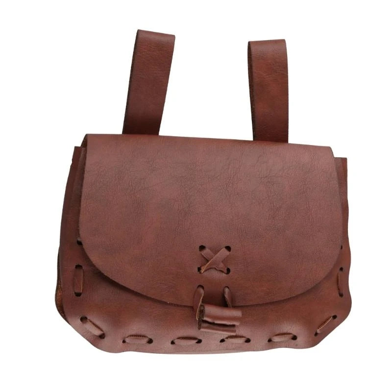 Medieval Renaissance Style Waist Bag Retro PU Leather Viking Pouch Coin Purse Dice Bag For Men Women Larp Cosplay Props
