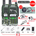 2pcs Baofeng UV-S22 Pro V2 Power Waterproof Hunting Walkie Talkie Type-C Powered UHF VHF Programming Cable Long Range FM Radio