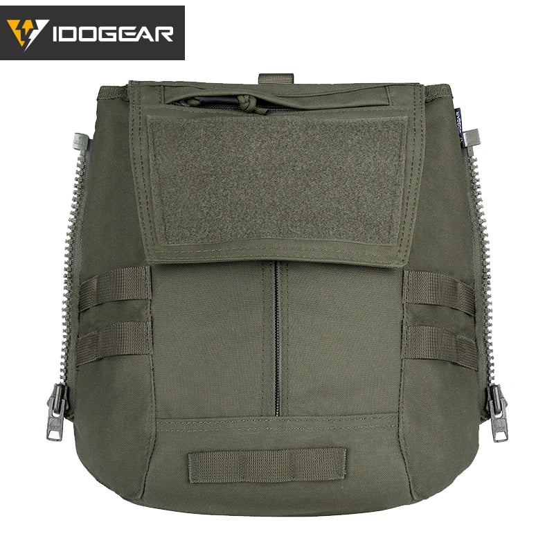 IDOGEAR Tactical Panel Zip on Pouch Backpack Plate Carrier Bag for CPC AVS JPC2.0 Vest 3531