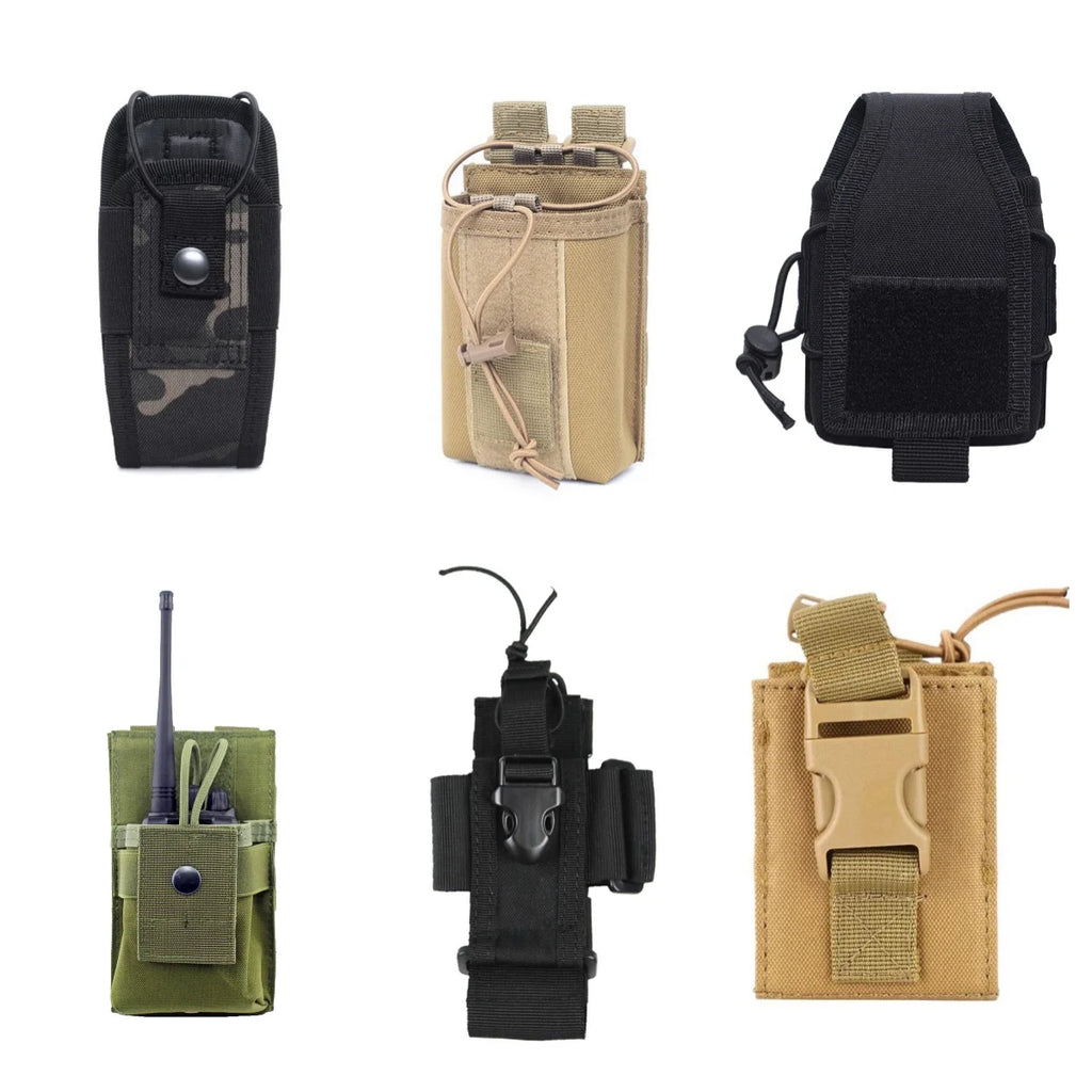 6 Style Tactical Molle Radio Holder Portable Walkie Talkie Pouch Case Radios Holster Bag Camping Hunting Accessories