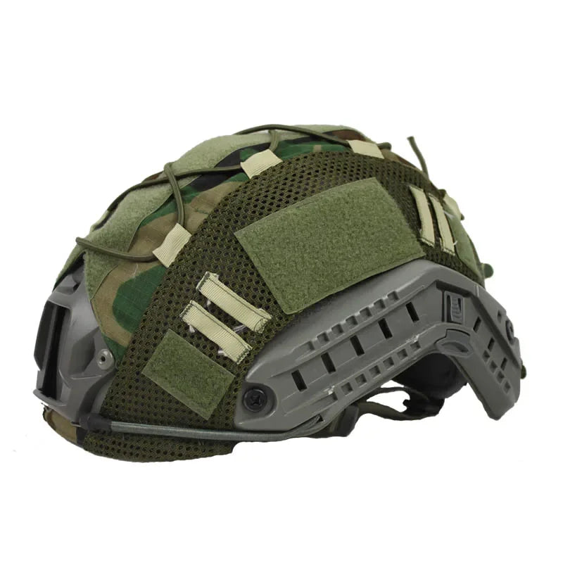 1 PC Tactical Helmet Cover for Fast MH PJ BJ Helmets Fast Helmet Protector Elasticated Cord (Helmet Not Included)