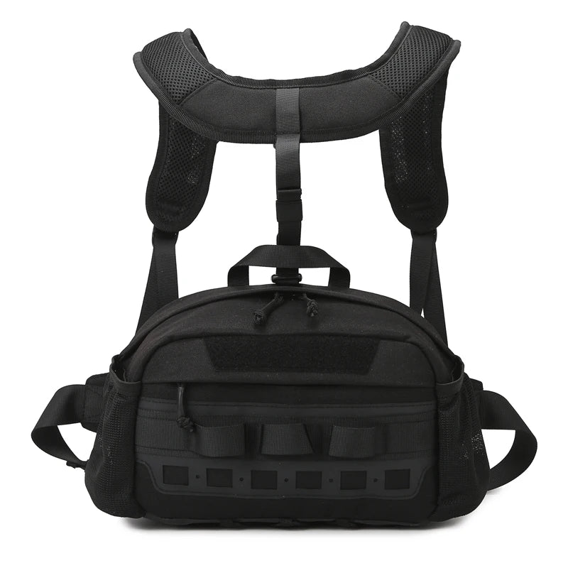 Men's Hiking Vest Backpack Fishing Tactical Chest Bag Utility  Sports Molle Waist Bags Large Outdoor Hunting Fanny Pack Camping