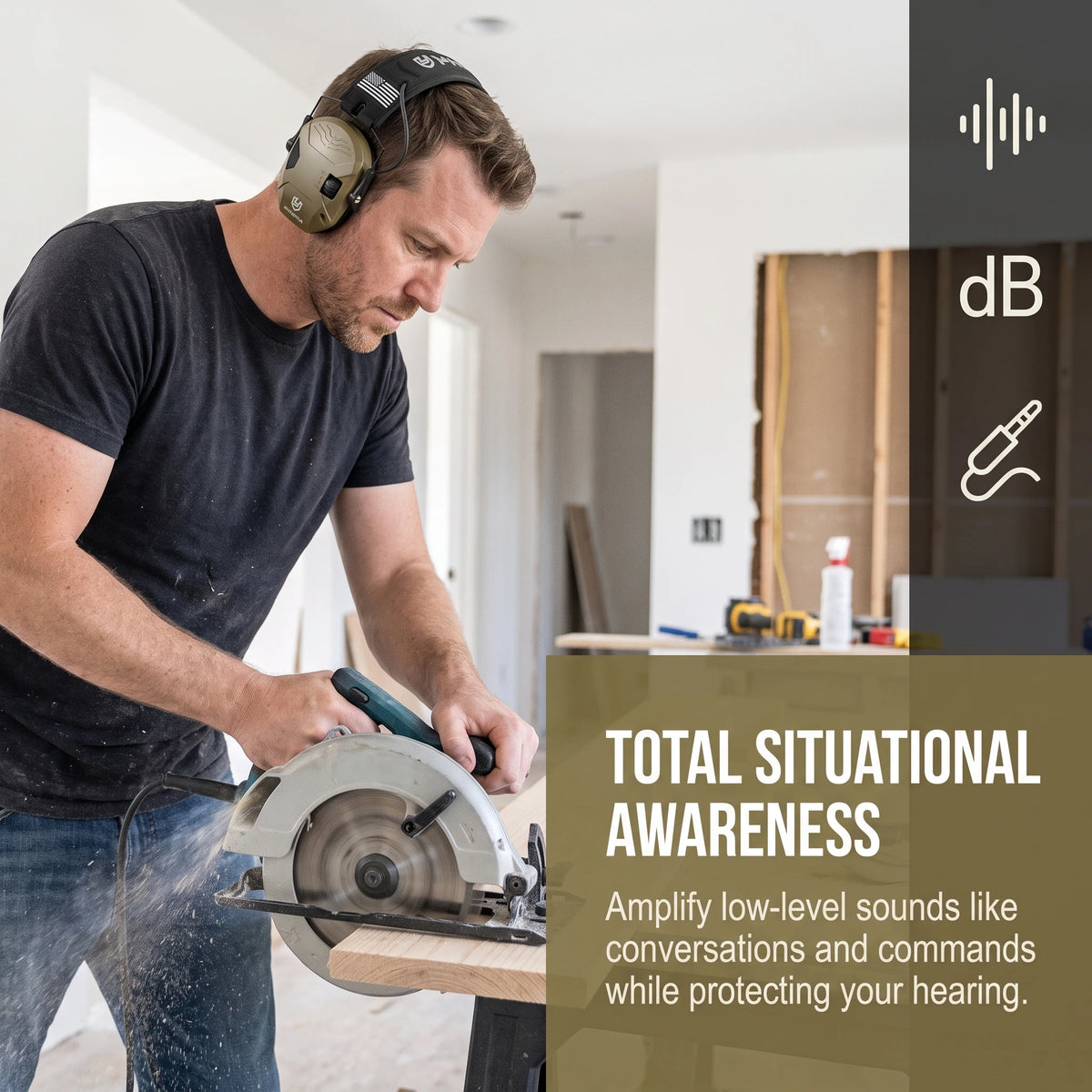 YHKEMA Electronic Shooting Headset Head-mounted Tactical Shooting Active Noise Reduction Headphones NRR 23dB