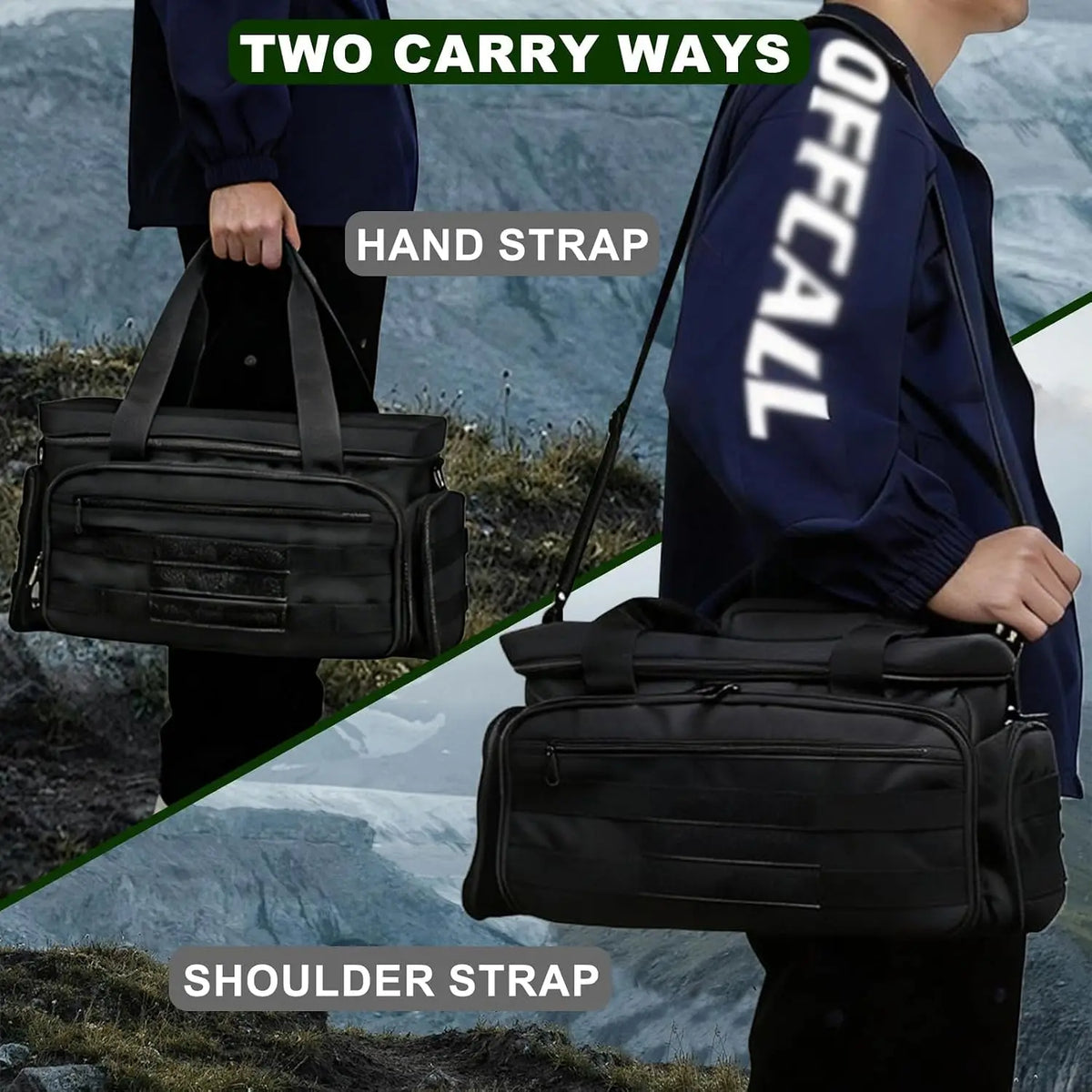 Tactical Gun Range Bag EDC Shoulder Bag Pistol Shooting Range Bag Hunting Carrying Case for 4 Handguns with 6 Magazine Slots