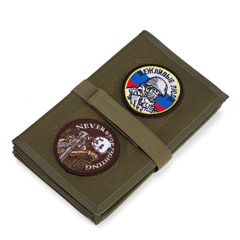 Patch Display, Foldable Tactical Patch Board Panel Holder Booklet Organizer for Hook & Loop Patch, Flag Patch, Morale Patch, Mil