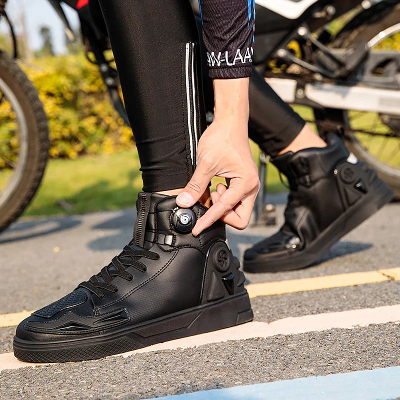 Motorcycle Boots Waterproof Men TPU Protective Motocross Shoes Men's Motorbike Riding Boot Anti-slip Motos Ankle Length Shoes