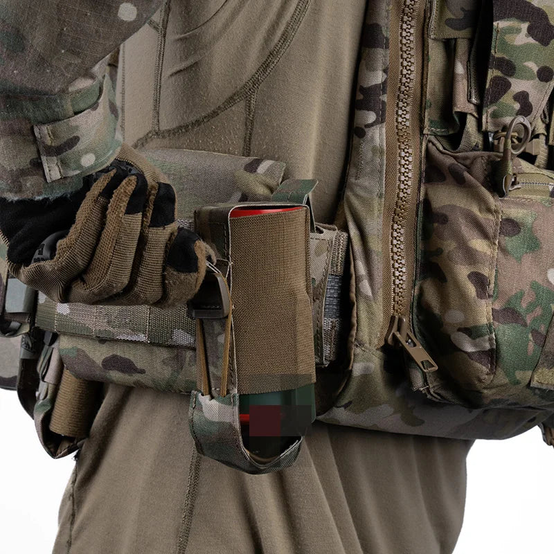 Tactical Smoke Grenade Pouch MOLLE Combat Single Magazine Bag Elastic Tab/Fixed Outdoor Hunting Airsoft Training Gear