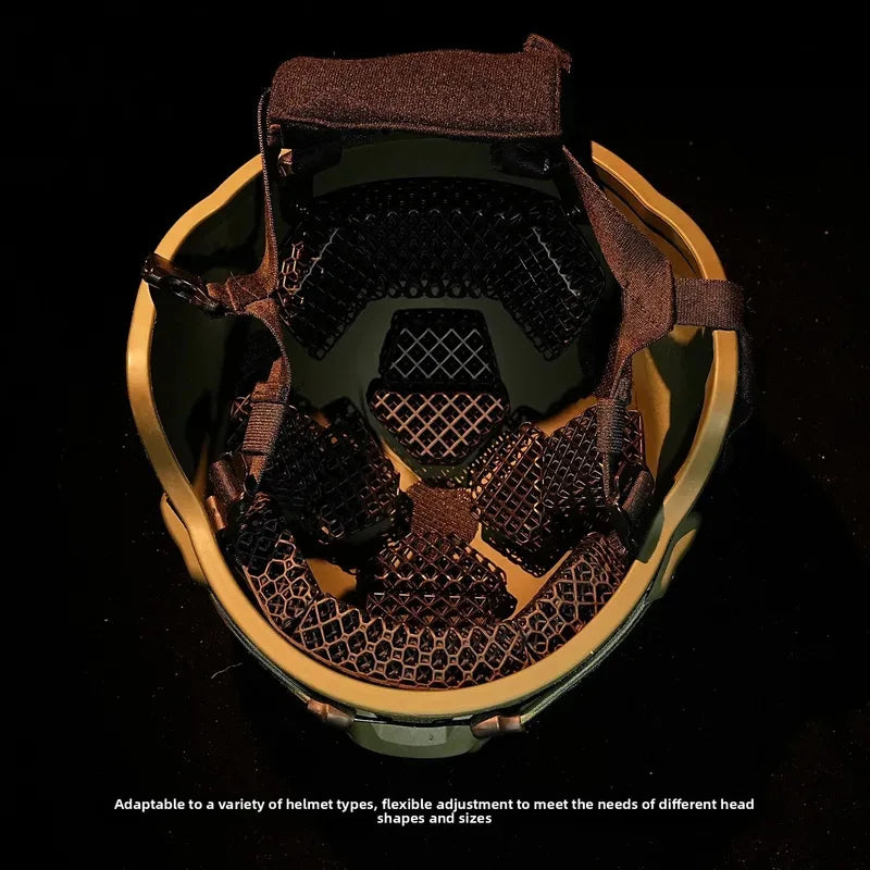Tactical Helmet 3D-Printed Honeycomb Polymer Liner Pad, 2.5 cm Thick, Breathable and Comfortable for Outdoor Sports, Highly Elas