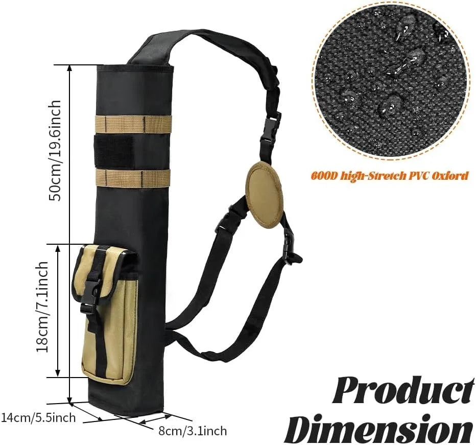 Archery Lightweight Back Arrow quiver Dual Use Foldable Compact Hip Arrows Bag with Molle System Pocket Hanged for hunt
