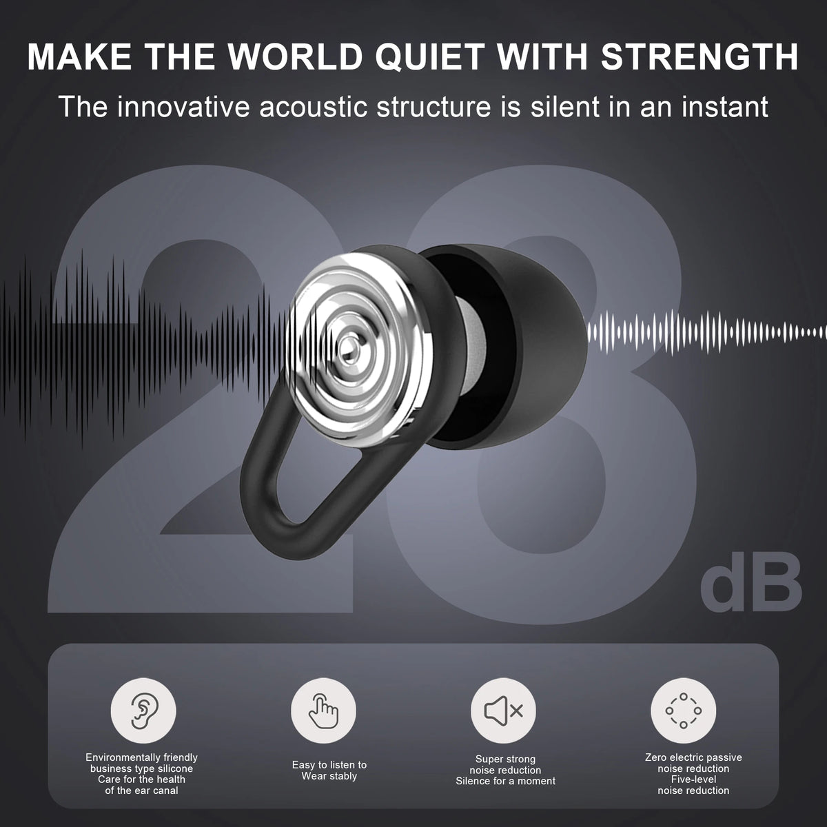 Olyga Silicone Professional Earplug  Anti Noise Ear Plugs for Work Travel Focus on Learning Reduce Disturbances