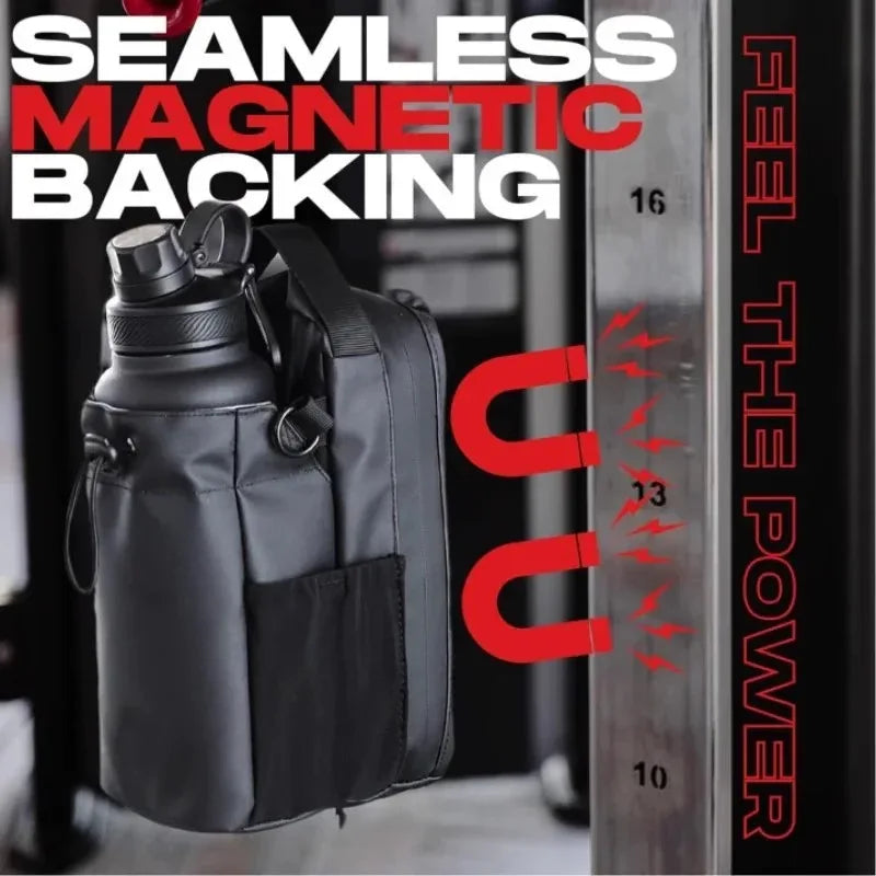 Large Capacity Magnetic Gym Bag with Phone Pocket, Portable Gym Bag, Water Bottle Pouch, Organizer, Gym Accessories