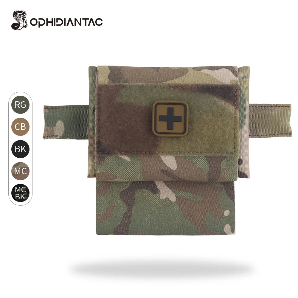OPHIDIANTAC Small Molle Medical Kit With Reflective Insert Quick Release First Aid Pack Split Design