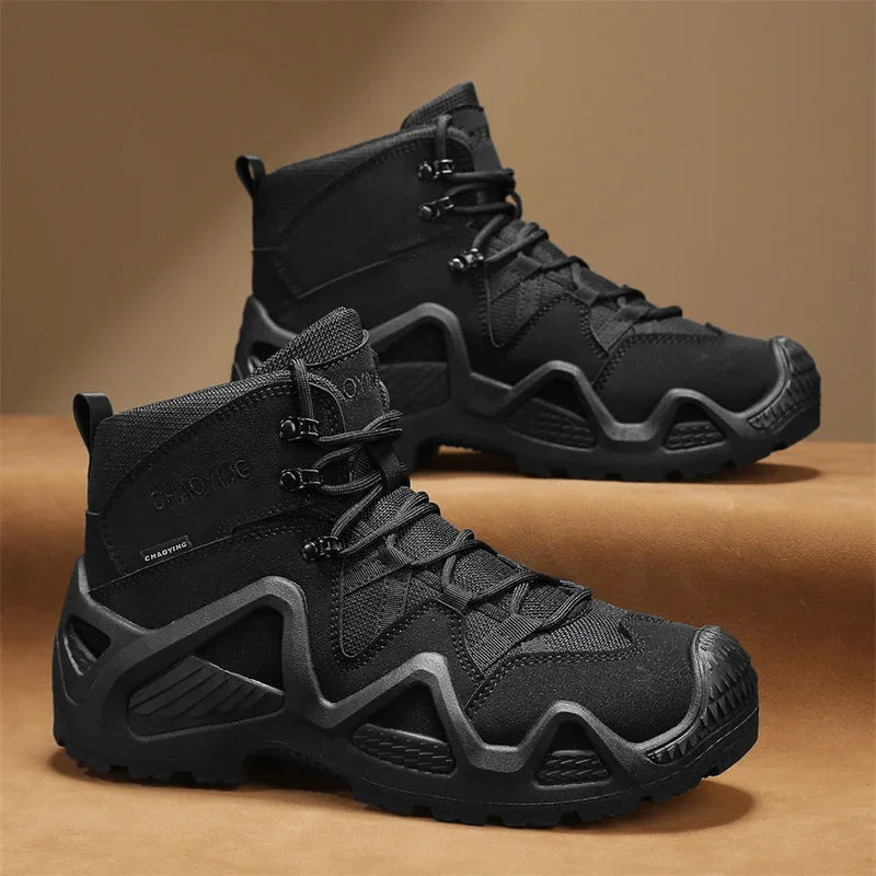 Mens Military Desert Waterproof Work Safety Shoes Climbing Hiking Shoes Ankle Men Outdoor Men Tactical Boots Army Boots